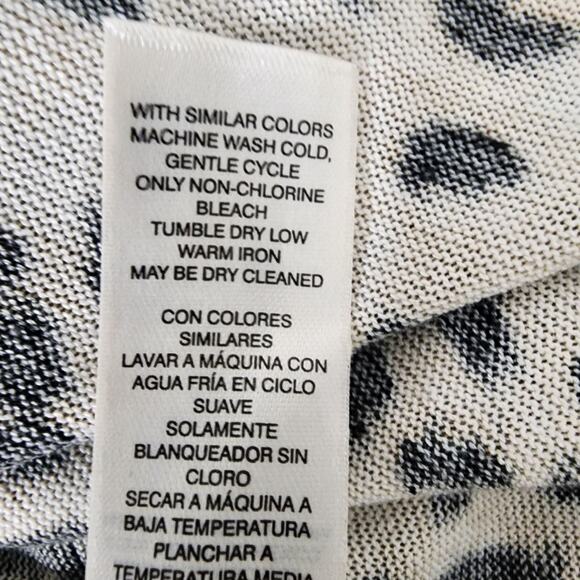 Chico's Womens Top Leopard Print Side Tie Round Neck Knit Size 2 US Large 3/4 Sl - Picture 10 of 11